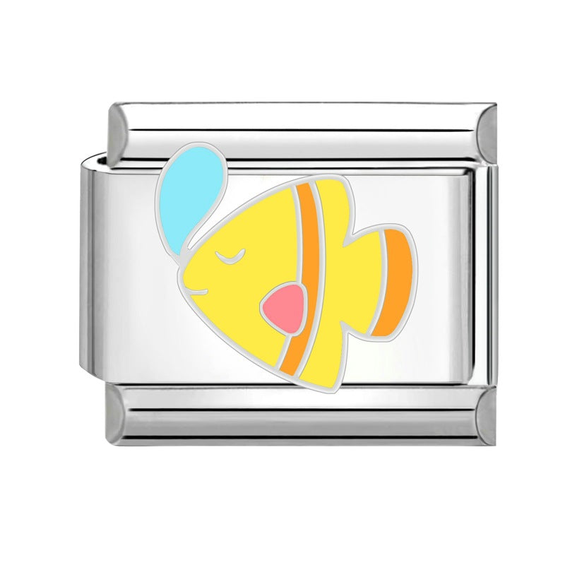 Wholesale Italian modular creative cute Charms animal cartoon DIY jewelry craft bracelet accessories