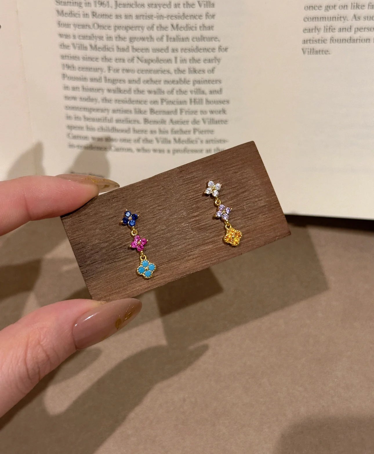 Wholesale Copper Monet Garden Rainbow Ring with Zircon Inlay,  Fashion Accessory for Everyday Wear