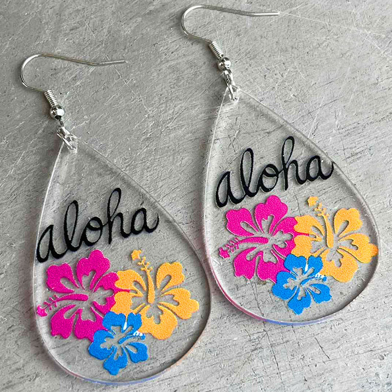 Wholesale 2 Pairs/pack Flamingo Starfish Pineapple Acrylic Drop Shape Earrings ACC-ES-HY092