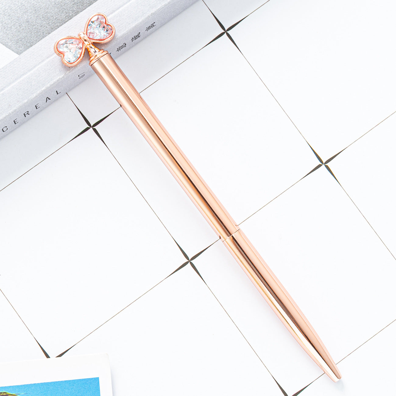 Wholesale Bow ball point pen cartoon cute high color value diamond crystal pen