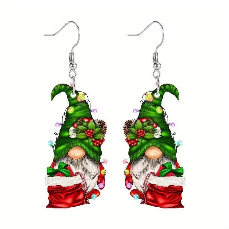 Wholesale Christmas Gnome Party Acrylic Earrings