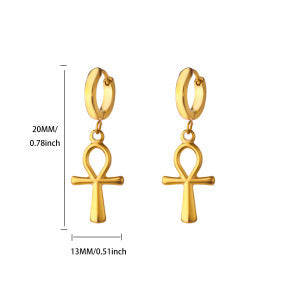 Wholesale Stainless steel cross zircon earrings