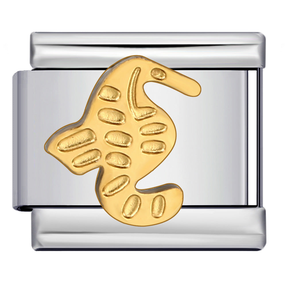 Wholesale Italian Charm Bracelet 9mm DIY Oil-Drip Welded Pattern Creative Stainless Steel Composable Bracelet