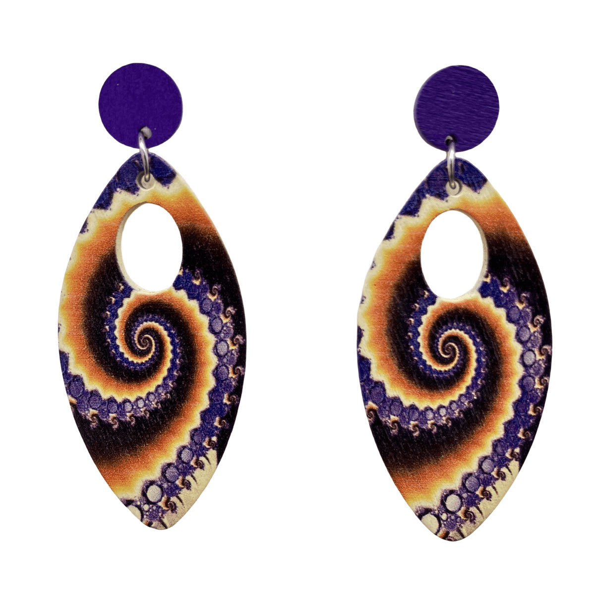 Wholesale Boho Vintage Oval Wooden Earrings ACC-ES-FX001