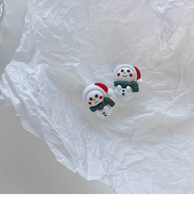 Wholesale Christmas Santa Claus Elk Ear Studs Clip Earrings ACC-ES-Yijia002