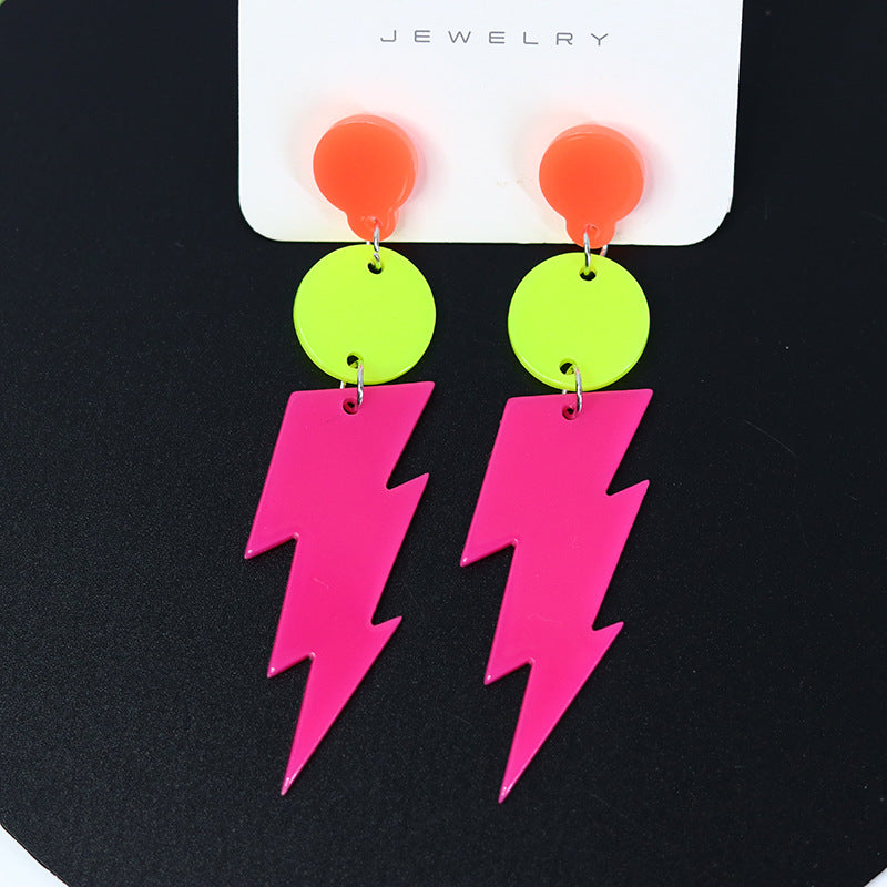 Wholesale  contrast color personality acrylic earrings