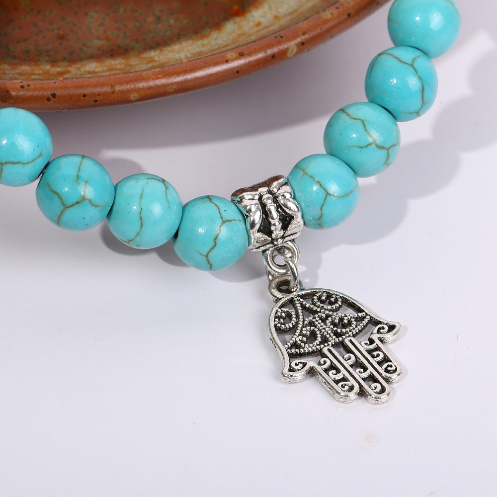 Wholesale Bohemian Turquoise Beaded Bracelet Set for Women,  Fashion Jewelry Accessory Gift