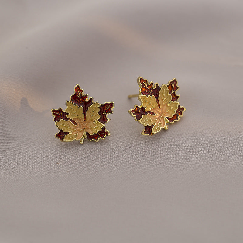 Wholesale Double Maple Leaf Earrings