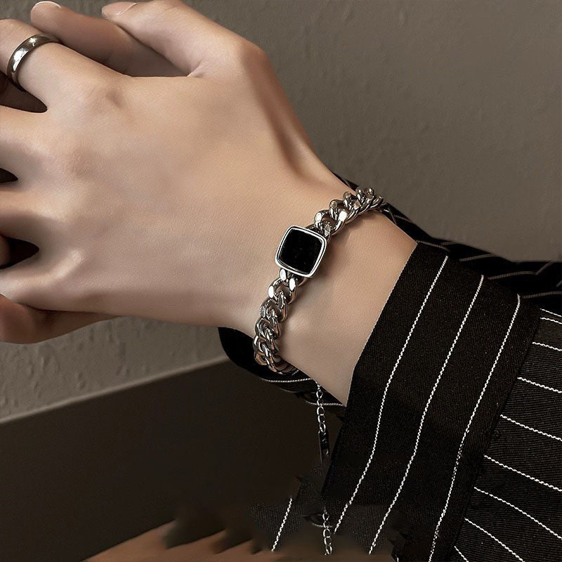 Wholesale Titanium Steel Square Cuban Bracelet,  Unisex Electroplated Jewelry Accessory,  Gift for Everyday Wear