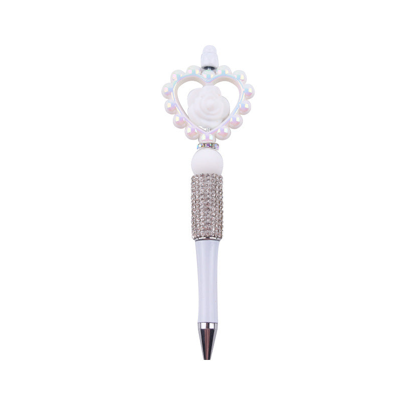 Wholesale  cartoon silicone love rose teether beads beaded pen