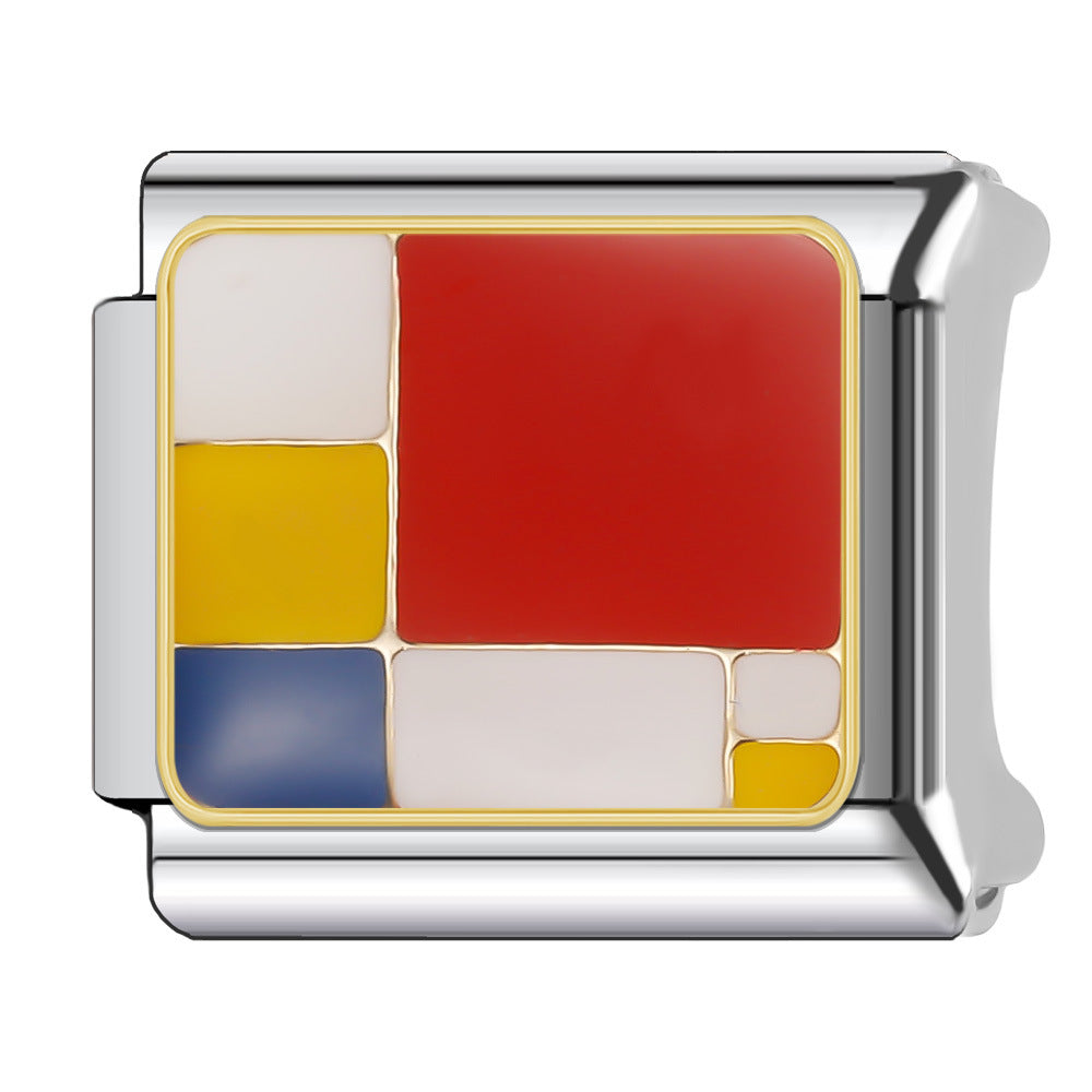 Wholesale Italian Charm Bracelet 9mm DIY Splicing Versatile Grid Series Stainless Steel Composable Bracelet