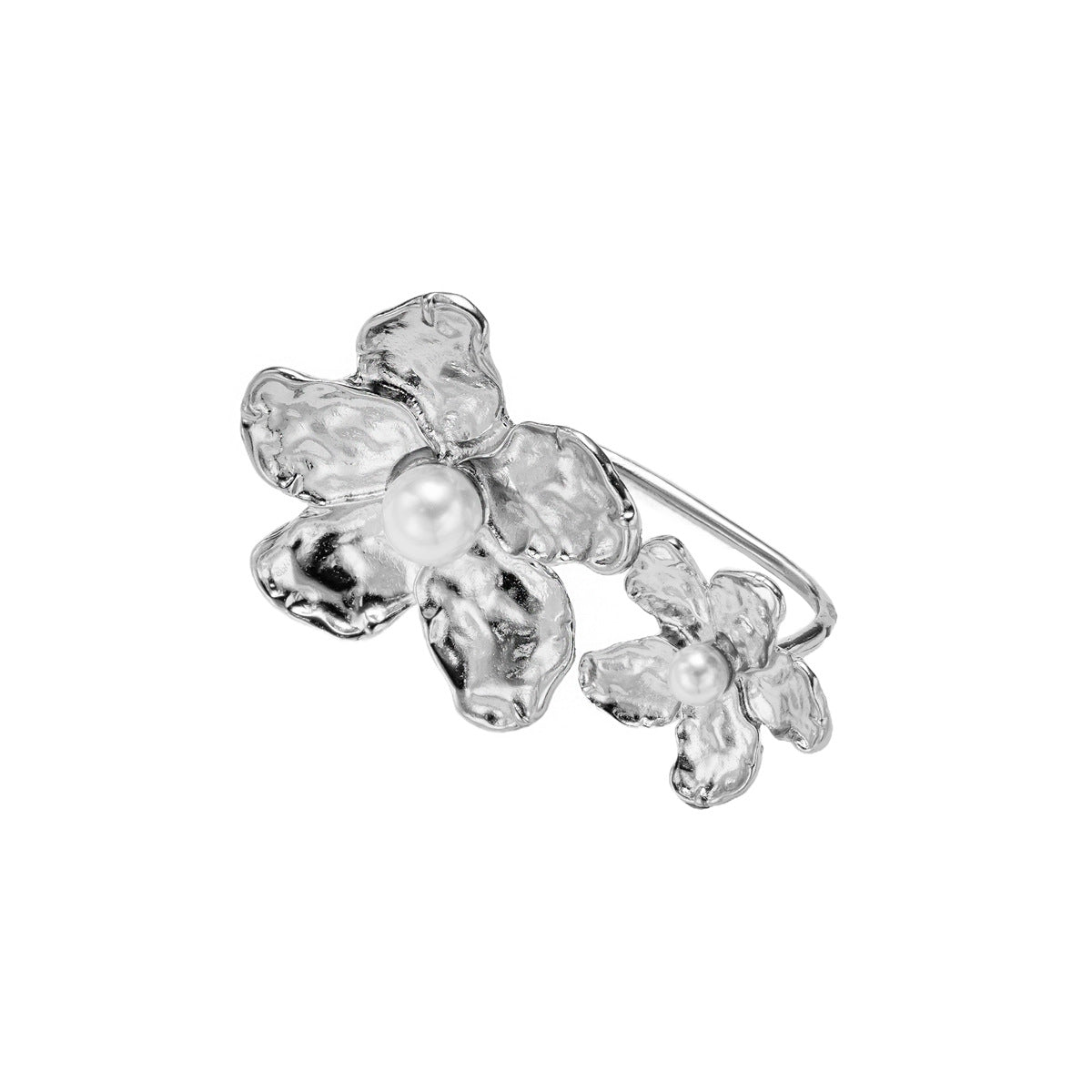 Wholesale Flower Finger Ring Distinctive Exaggerated Irregular Petal Fold  Ring