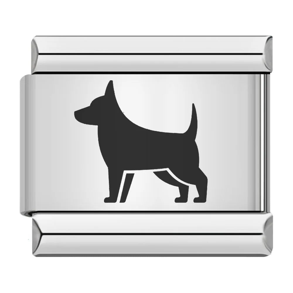 Wholesale 9mm Italian Charm Starter Bracelets DIY square Single Section Creative Stainless Steel Composable Bracelet