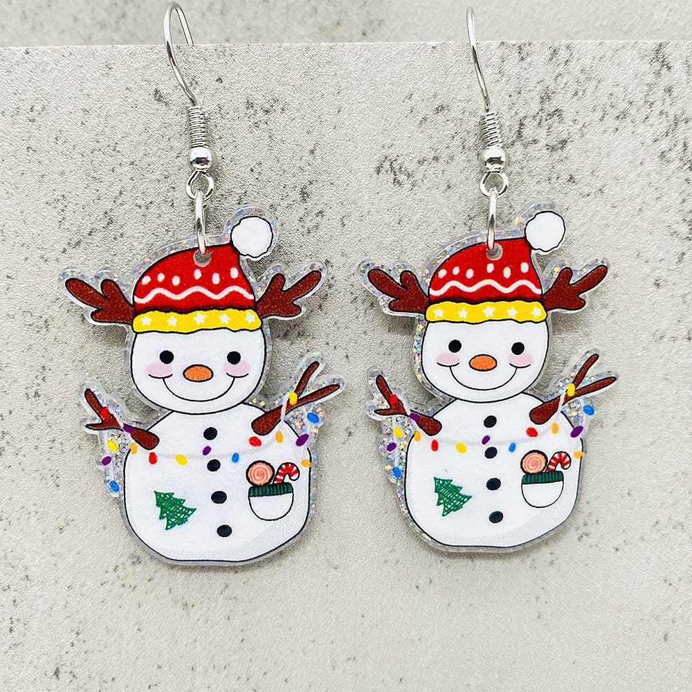 Wholesale Acrylic Christmas Snowflake Santa Earrings ACC-ES-ChenY089