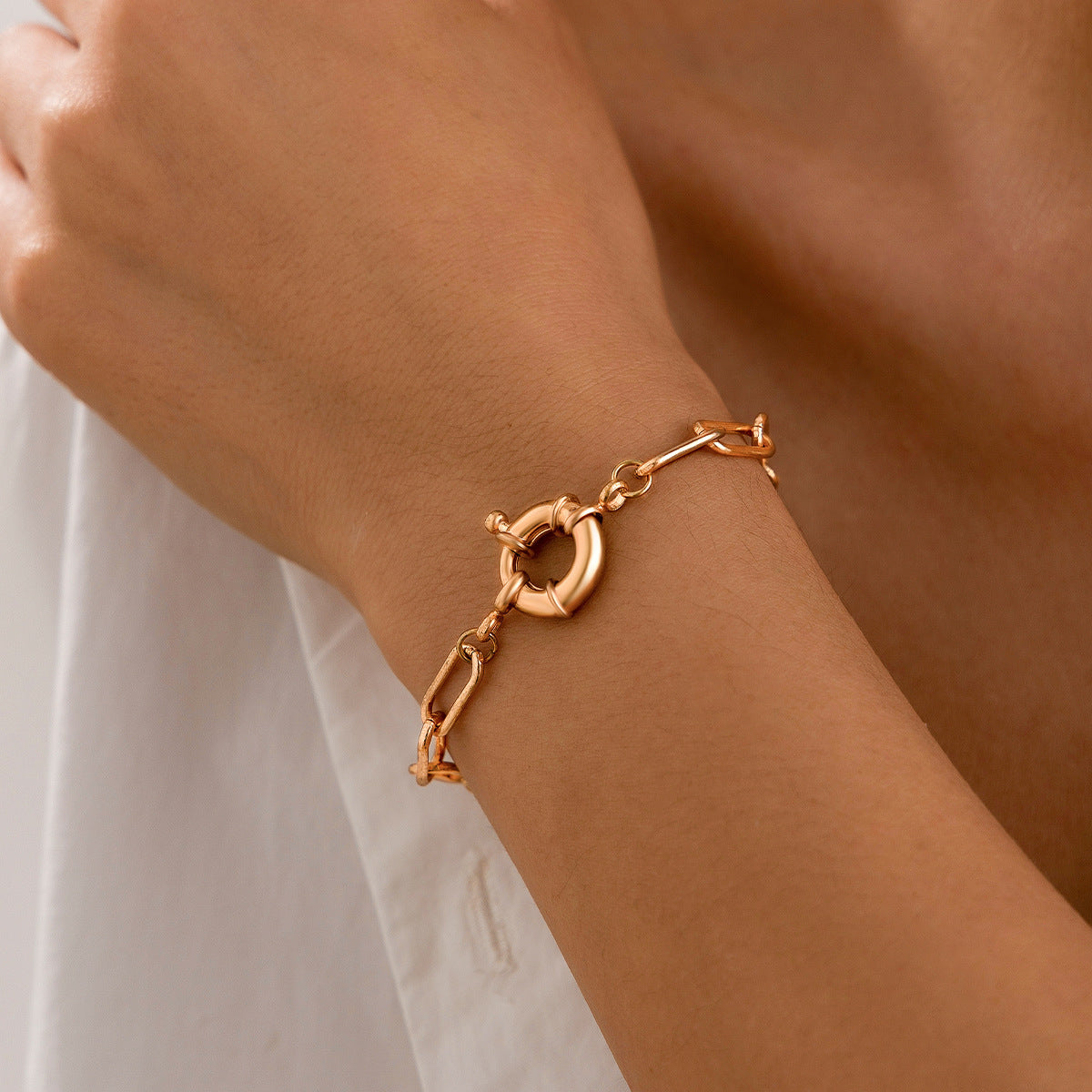 Wholesale Metal Snake Bone Chain Necklace Geometric Chain Spring Clasp Bracelet Necklace