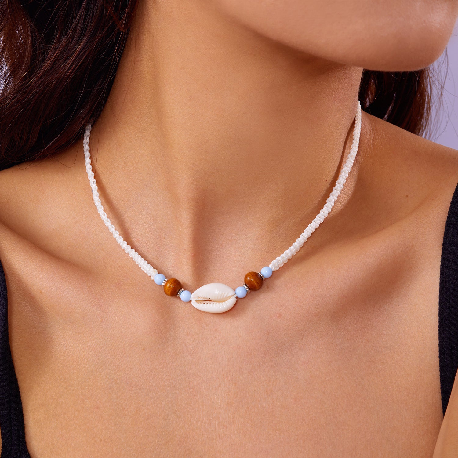 Wholesale Beach Shell Necklace Shell Double Layer Overlapping Necklace Clavicle Chain