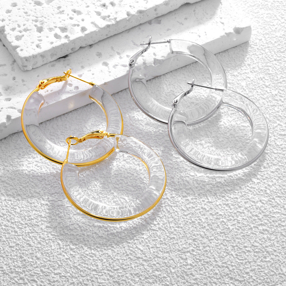 Wholesale Transparent Resin Exaggerated Personalized Earrings