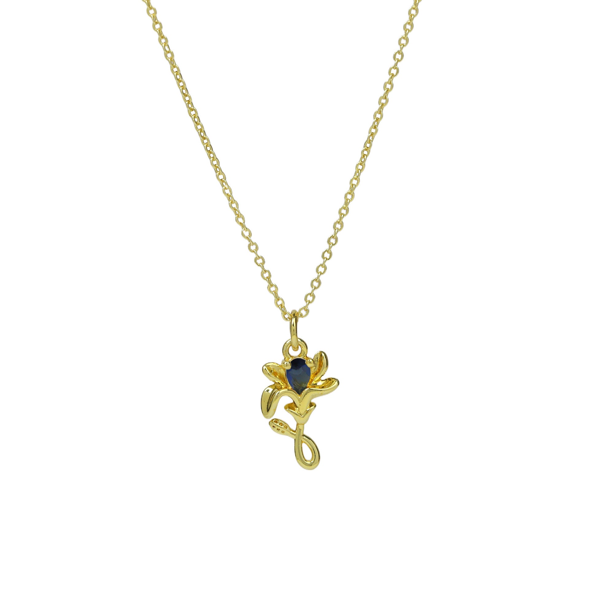 Wholesale Cute little zircon flower pendant necklace