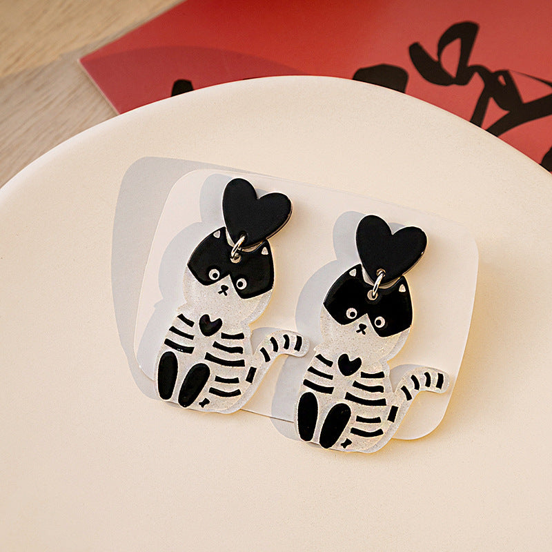 Wholesale Halloween Cat Acrylic Earrings ACC-ES-MDD033
