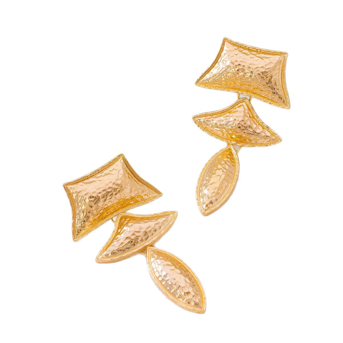 Wholesale Gold Electroplated Zinc Alloy Irregular Geometric Earrings Stylish Fashion Accessory For Boutique Resale