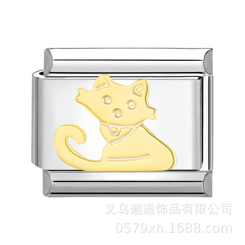 Wholesale  Italian Charm Bracelet 9mm DIY Splicing Removable Cartoon Food Stainless Steel Composable Bracelet