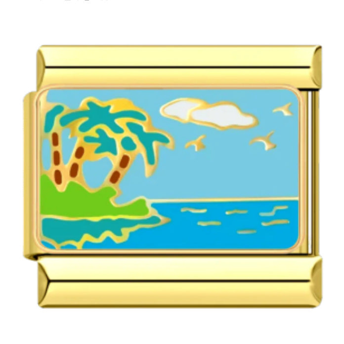 Wholesale Italian Golden Scenery DIY Modular Bracelet Gold-Tone Fashion Accessory Gift