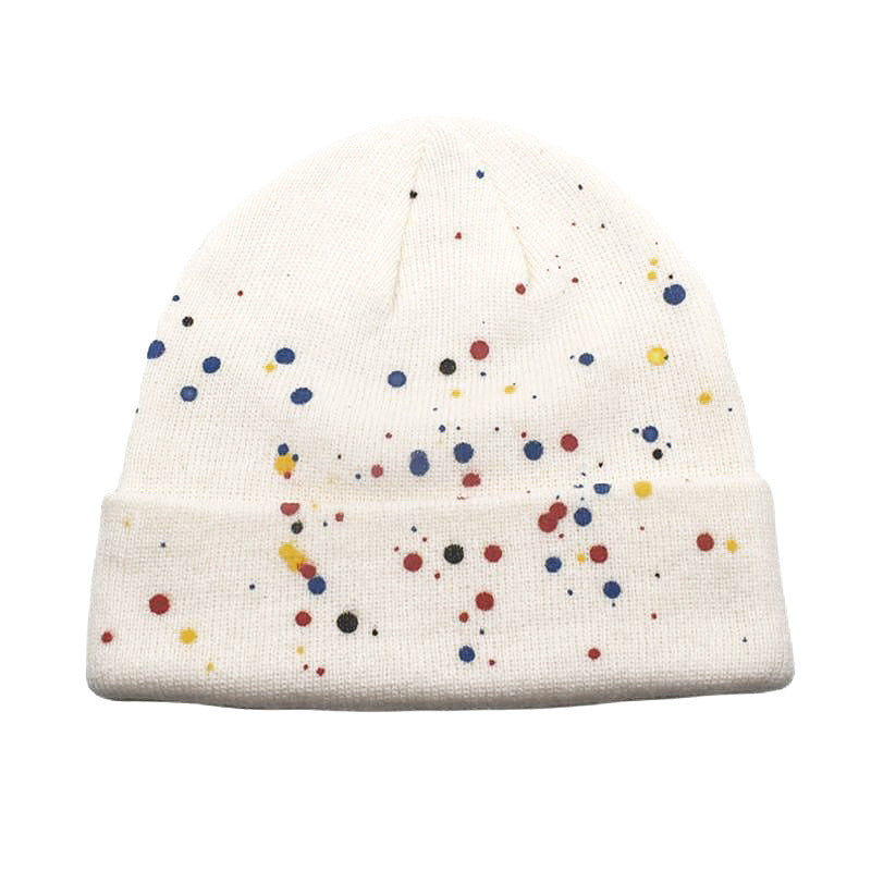 Wholesale  colorful polka dot graffiti knitted hat
