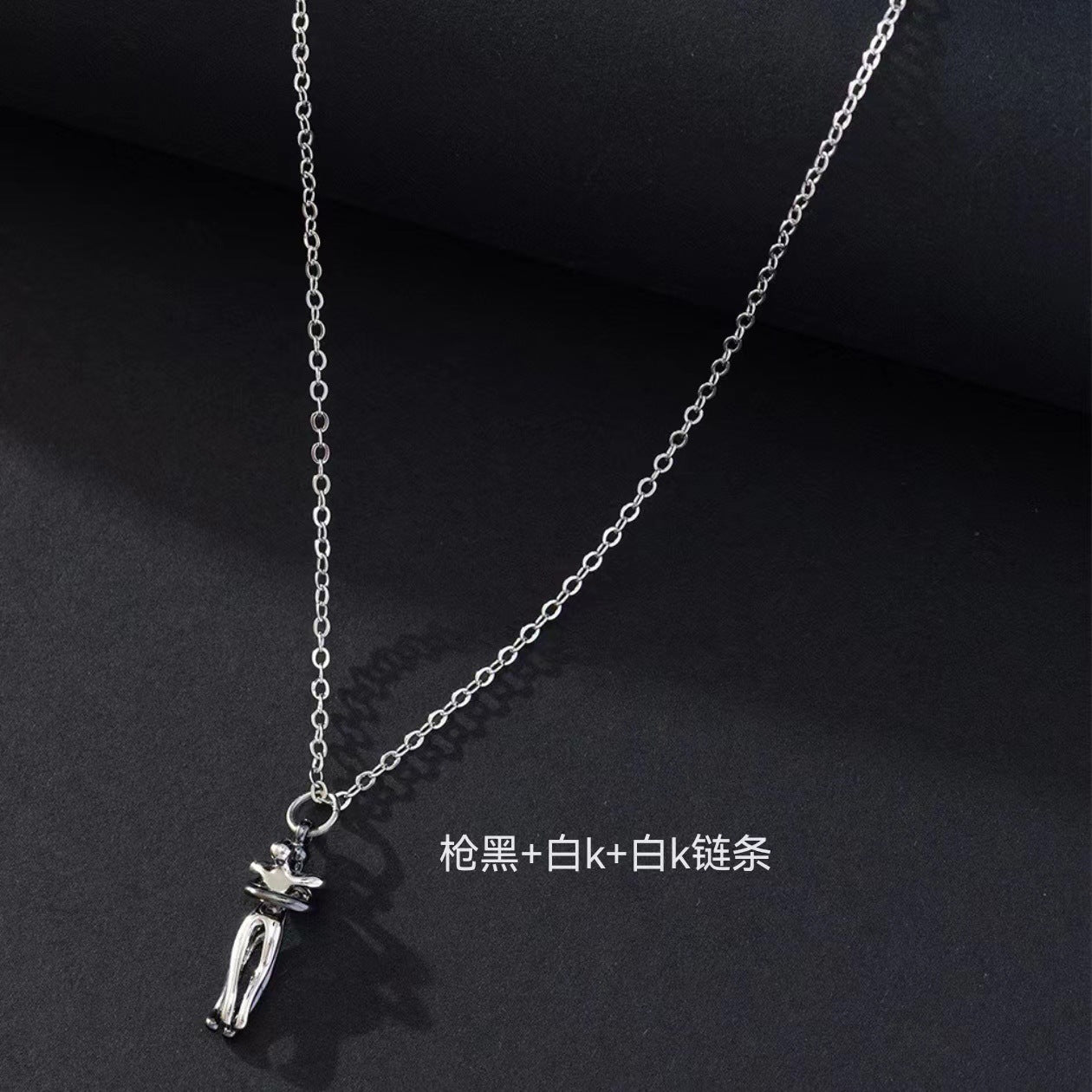 Wholesale Two-color Valentine's Day Hug Clavicle Necklace ACC-NE-QingHe003