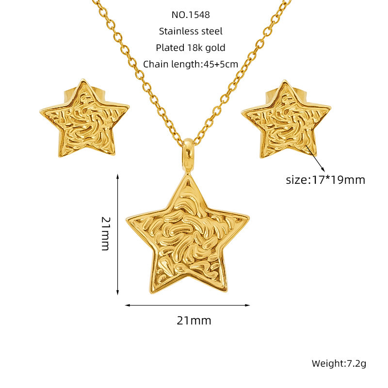 Wholesale  stainless steel jewelry suit  love earring necklace clavicle chain jewelry