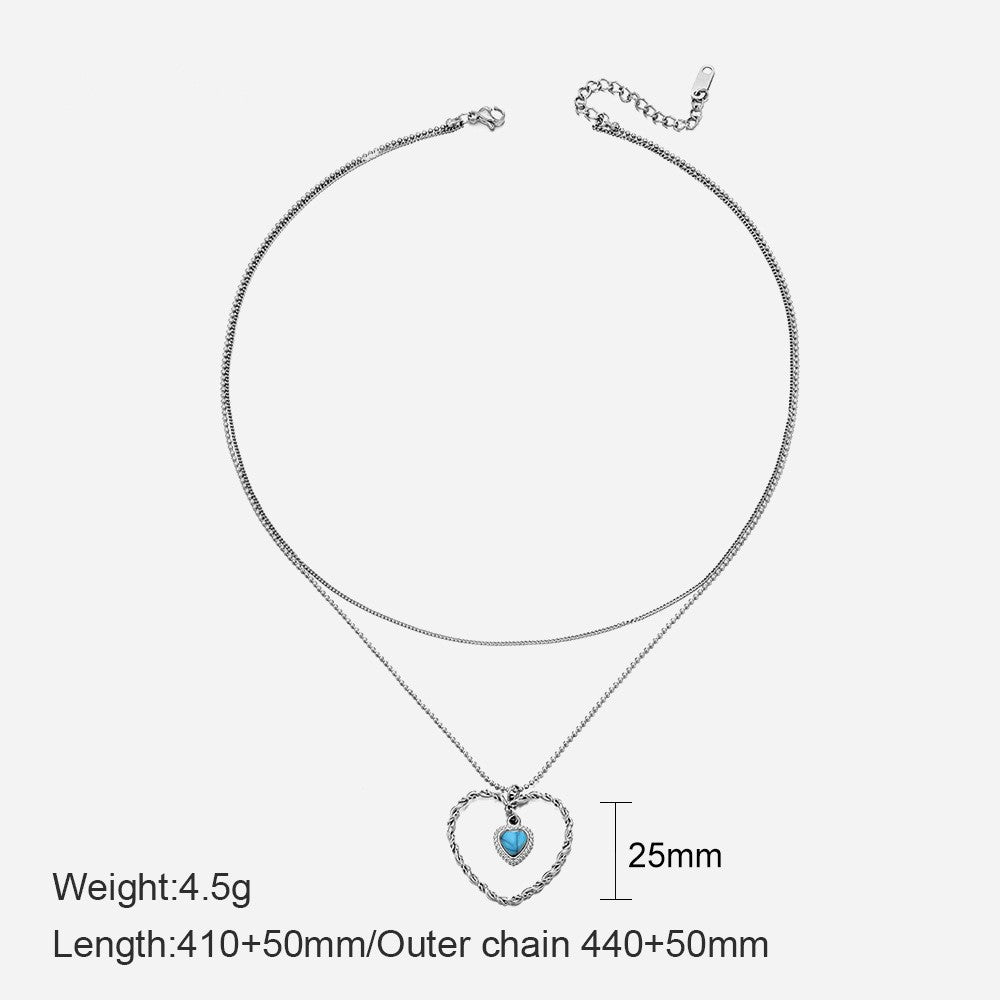 Wholesale Stainless Steel Three-Layer Pearl Starfish Pendant Necklace