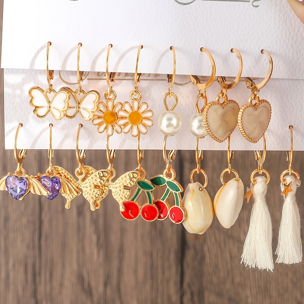 Wholesale  Alloy Earrings Square Butterfly Geometric Earrings suit