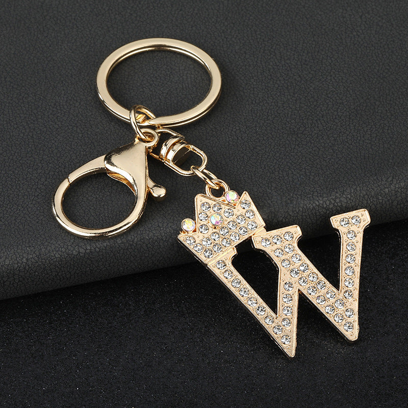 Wholesale  English letters encrusted diamond keychain