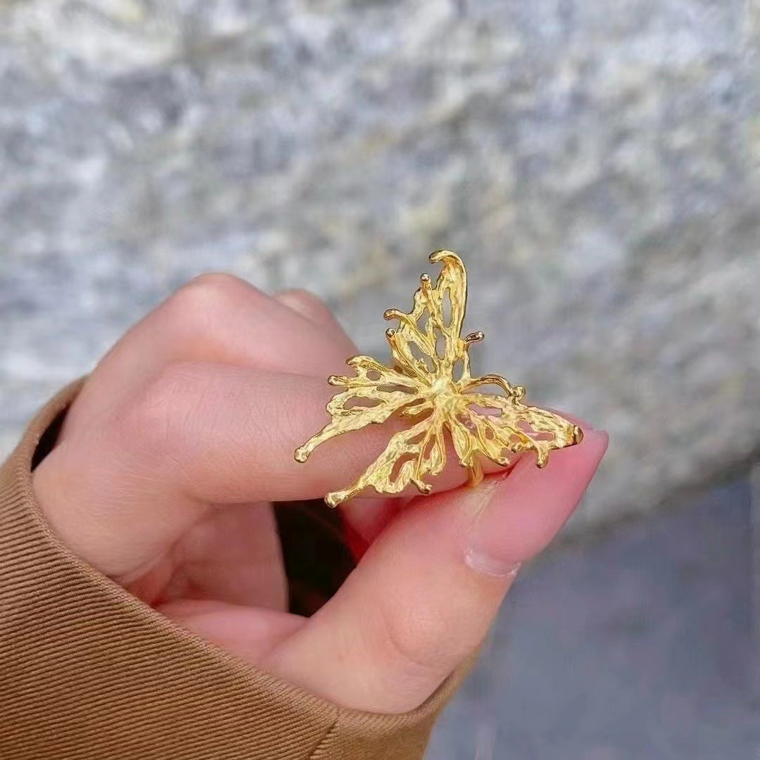 Wholesale  light green Butterfly Shining Opening Ring