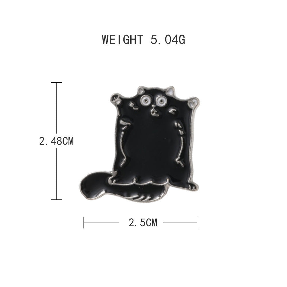 Wholesale cartoon cute black cat scare open limbs shape brooch