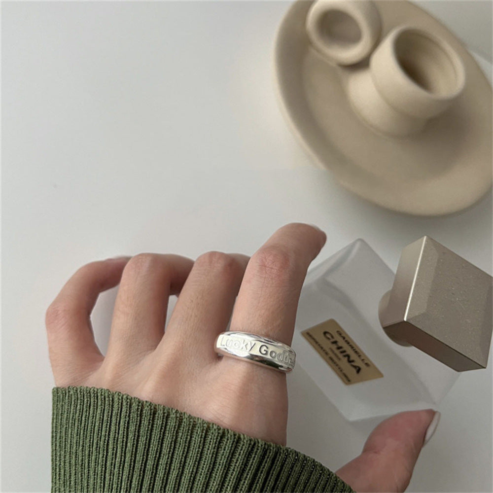 Wholesale Plain Ring Brushed Aquamarine Ring Open No Fading Ring ACC-RS-Yues003