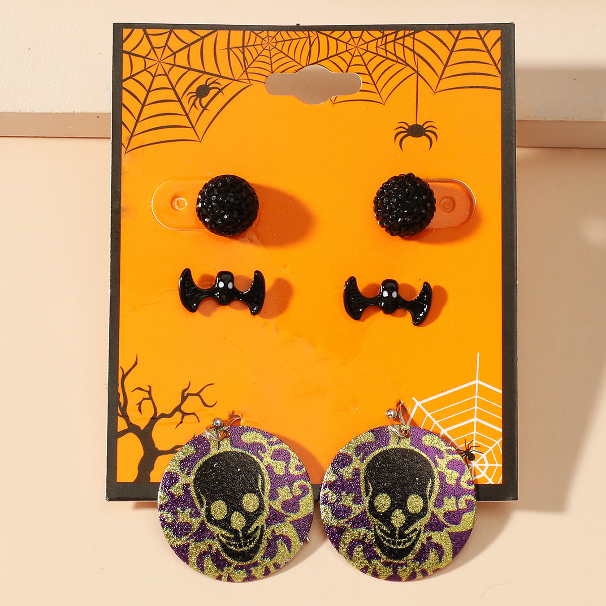 Wholesale  funny little devil bat  pumpkin earrings