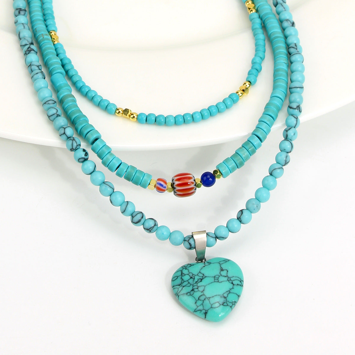Wholesale Luxury Turquoise Beaded Clavicle Necklace
