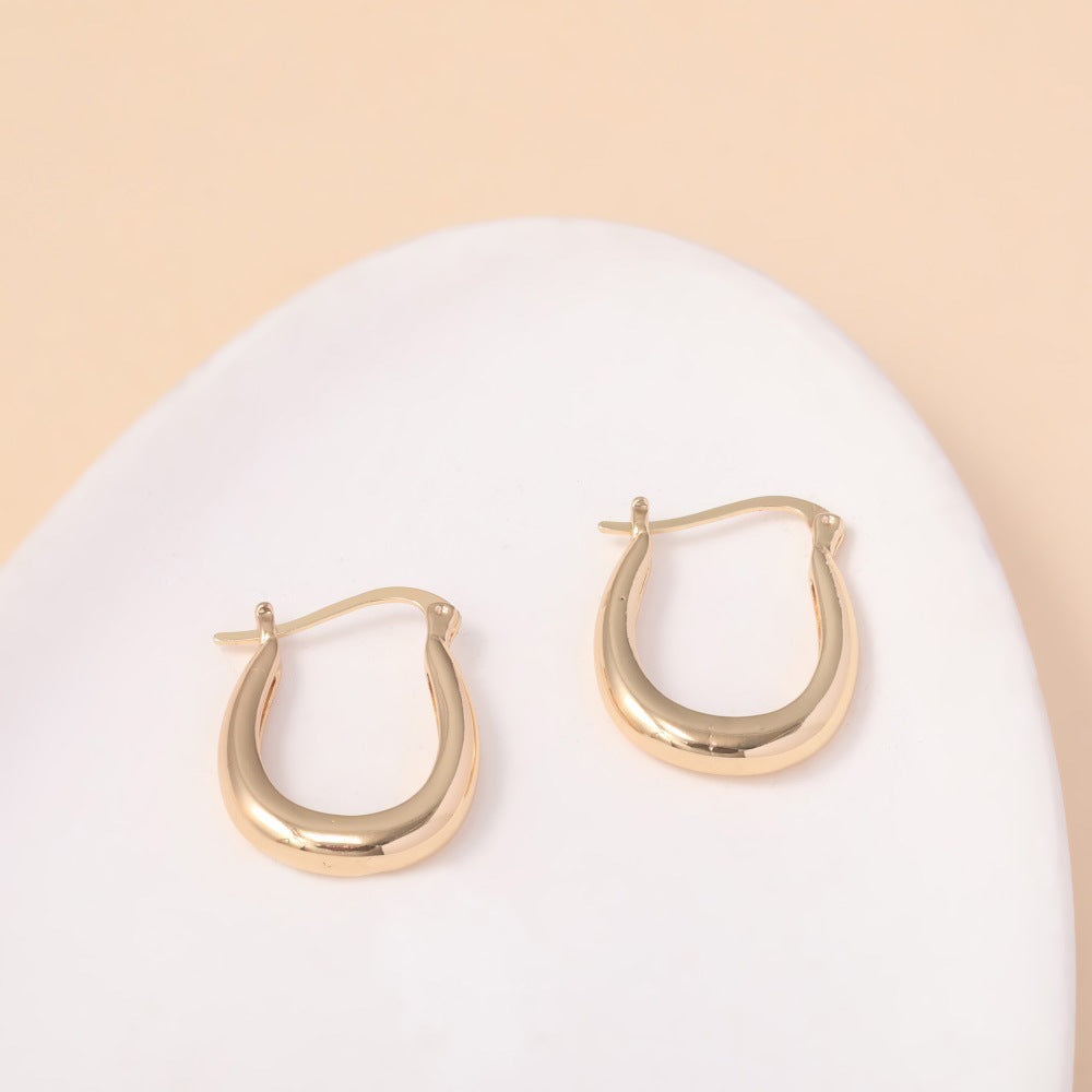 Wholesale gold U-shaped earrings