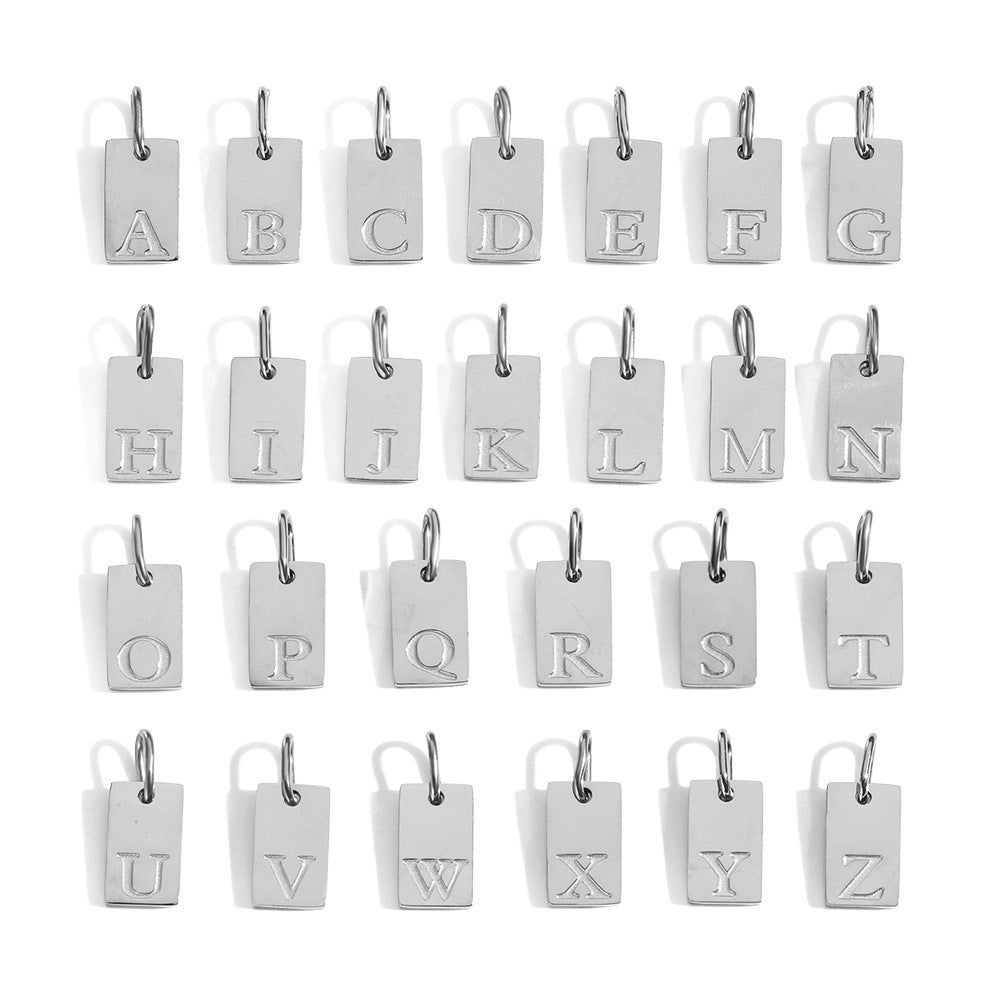 Wholesale 26 English letters stainless steel gold-plated pendant