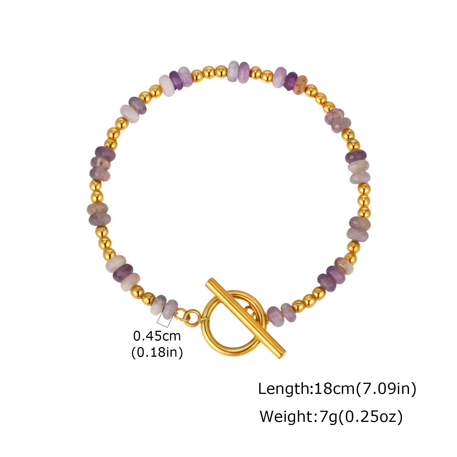 Wholesale Stainless Steel Colorful Natural Stone Beaded Bracelet Women S Fashion Jewelry Accessory