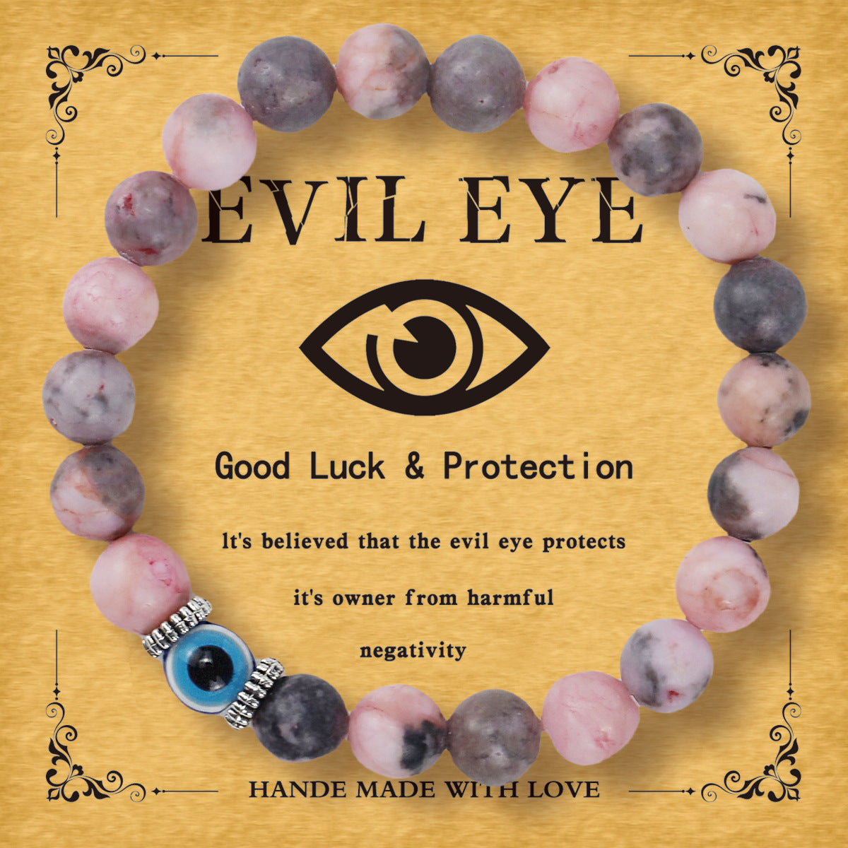 Wholesale Evil Eye Stone Bead Stretch Bracelet Fashion Accessory Gift