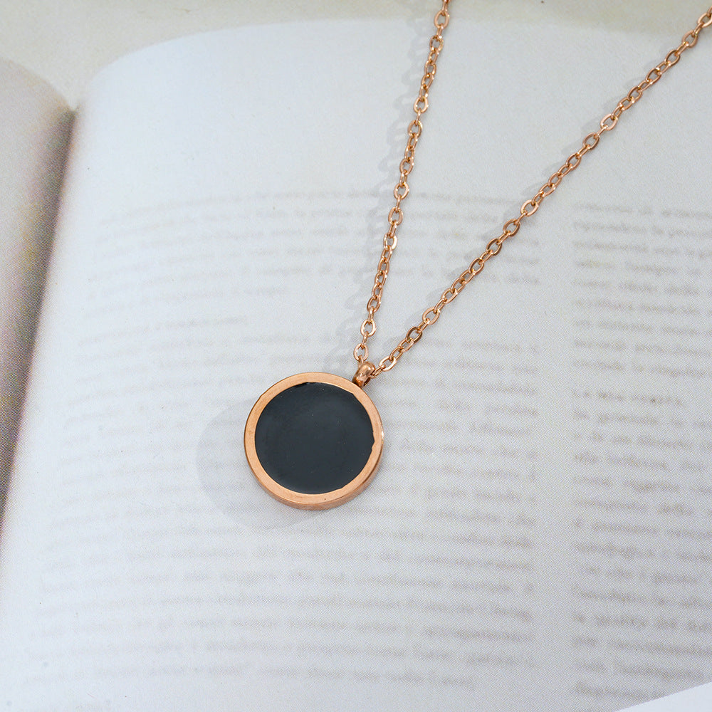 Wholesale Elegant Full Body Titanium Steel Oil Drop Necklace,  Chic Fashion Accessory for Boutique Resale