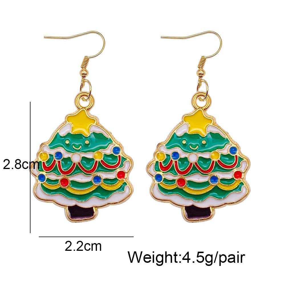 Wholesale Christmas Tree Santa Claus Bell Alloy Oil Drop Earrings ACC-ES-ChenY044