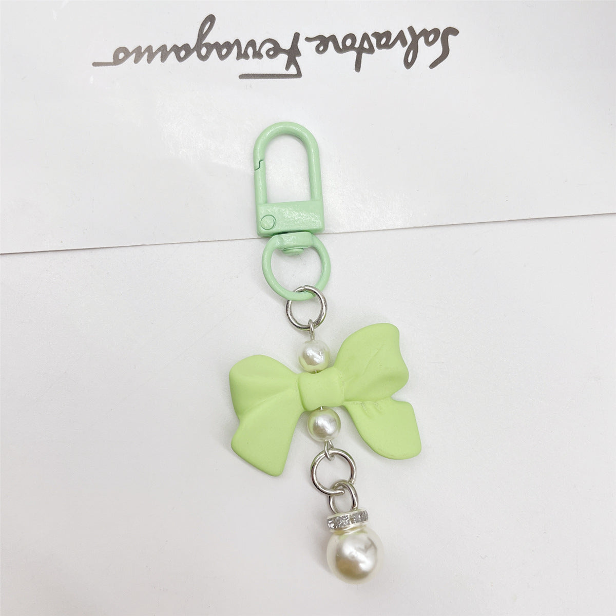 Wholesale Candy Colored Bowknot Texture Keychain Bag Charm Phone Accessory Gift