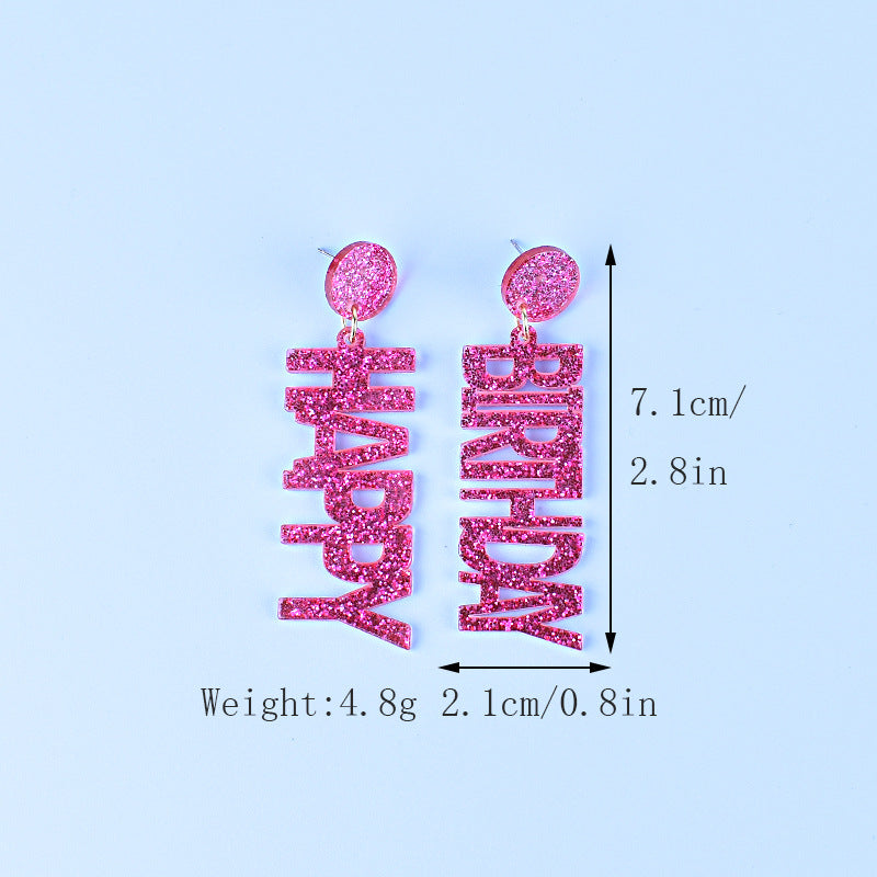Wholesale Acrylic Birthday cake earrings