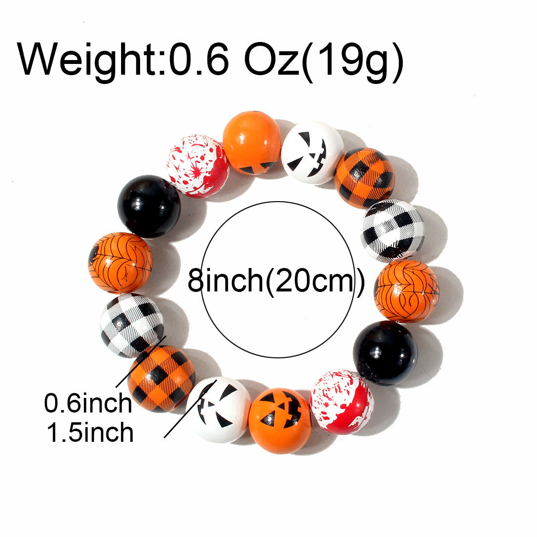 Wholesale Halloween Wood Elastic Bracelet