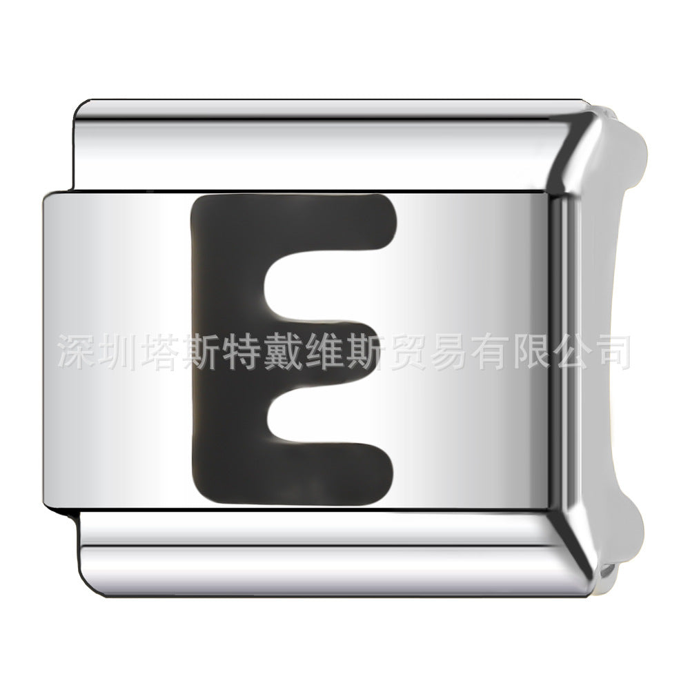 Wholesale 9mm Italian Charm Starter Bracelets DIY square Single Section Creative Stainless Steel Composable Bracelet