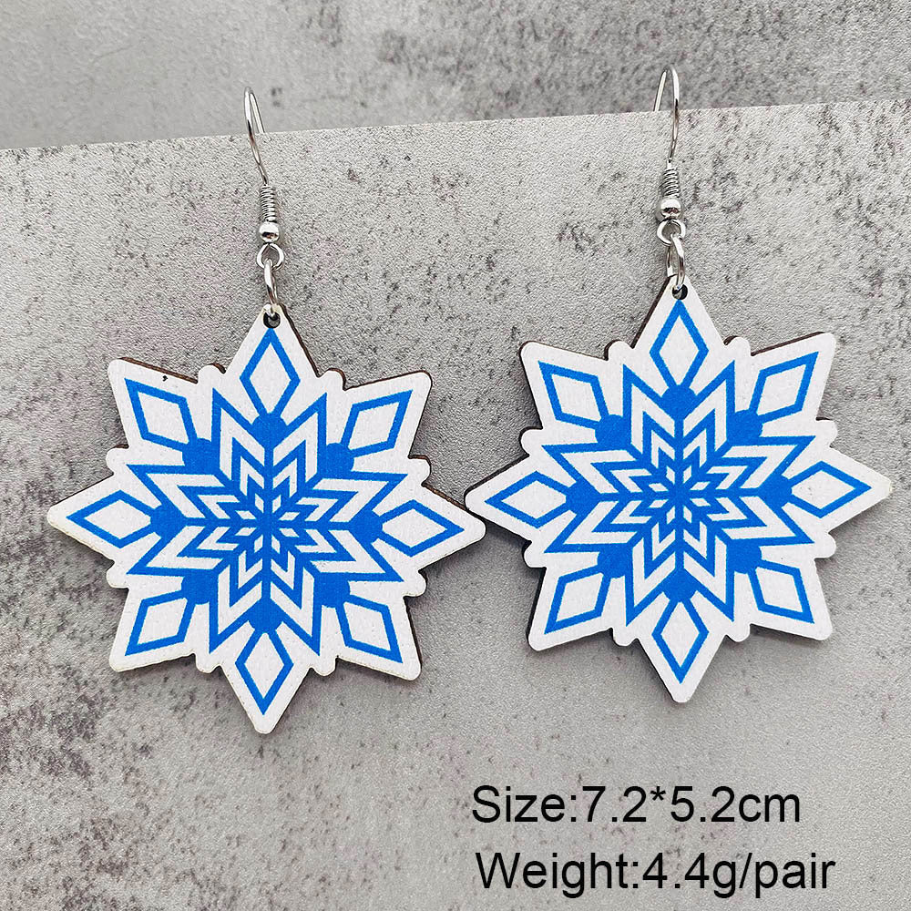 Wholesale Christmas Santa Claus Christmas Stocking Elk Wood Earrings ACC-ES-ChenY055