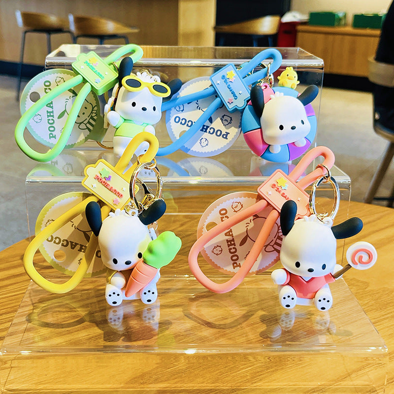 Wholesale Cartoon Big Ears PVC Soft Glue Puppy Keychain Creative Keychain ACCVIP-KC-HangLi010