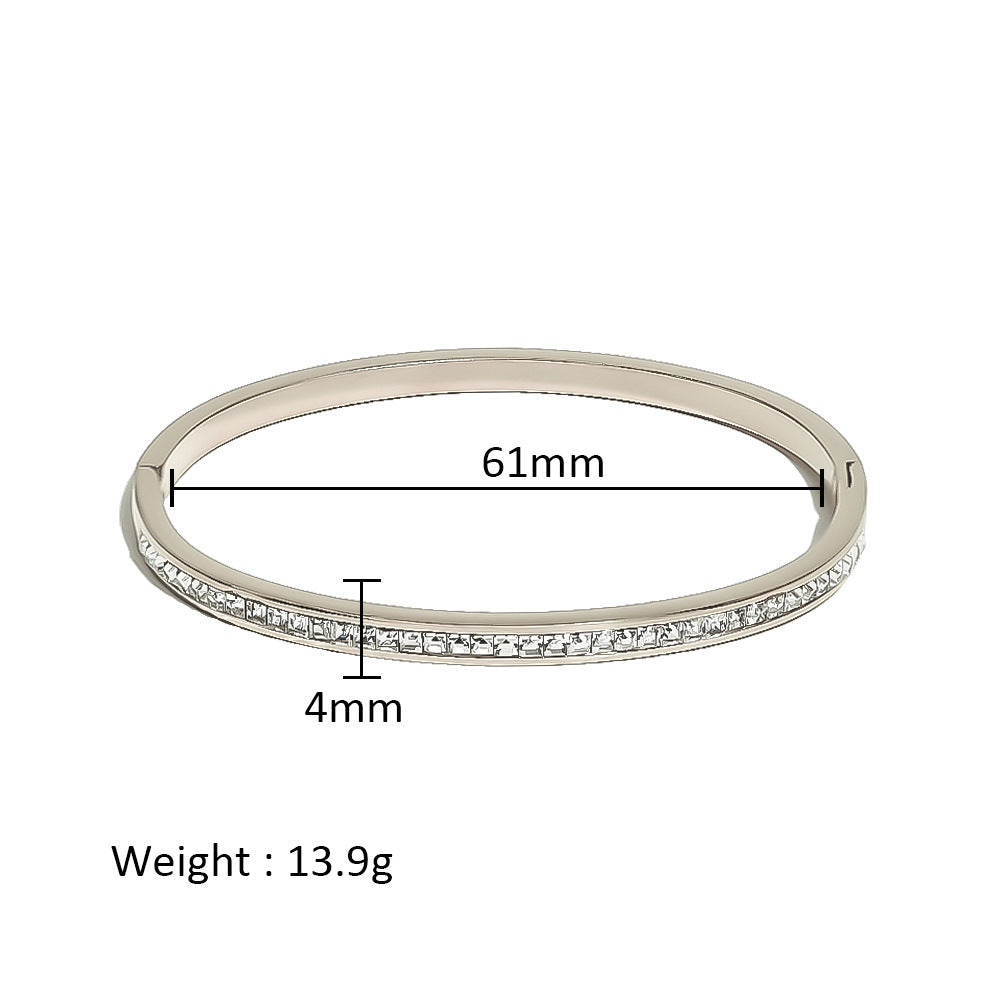 Wholesale Stainless Steel 18K Gold Plated Geometric Star Flower Zircon Bracelet